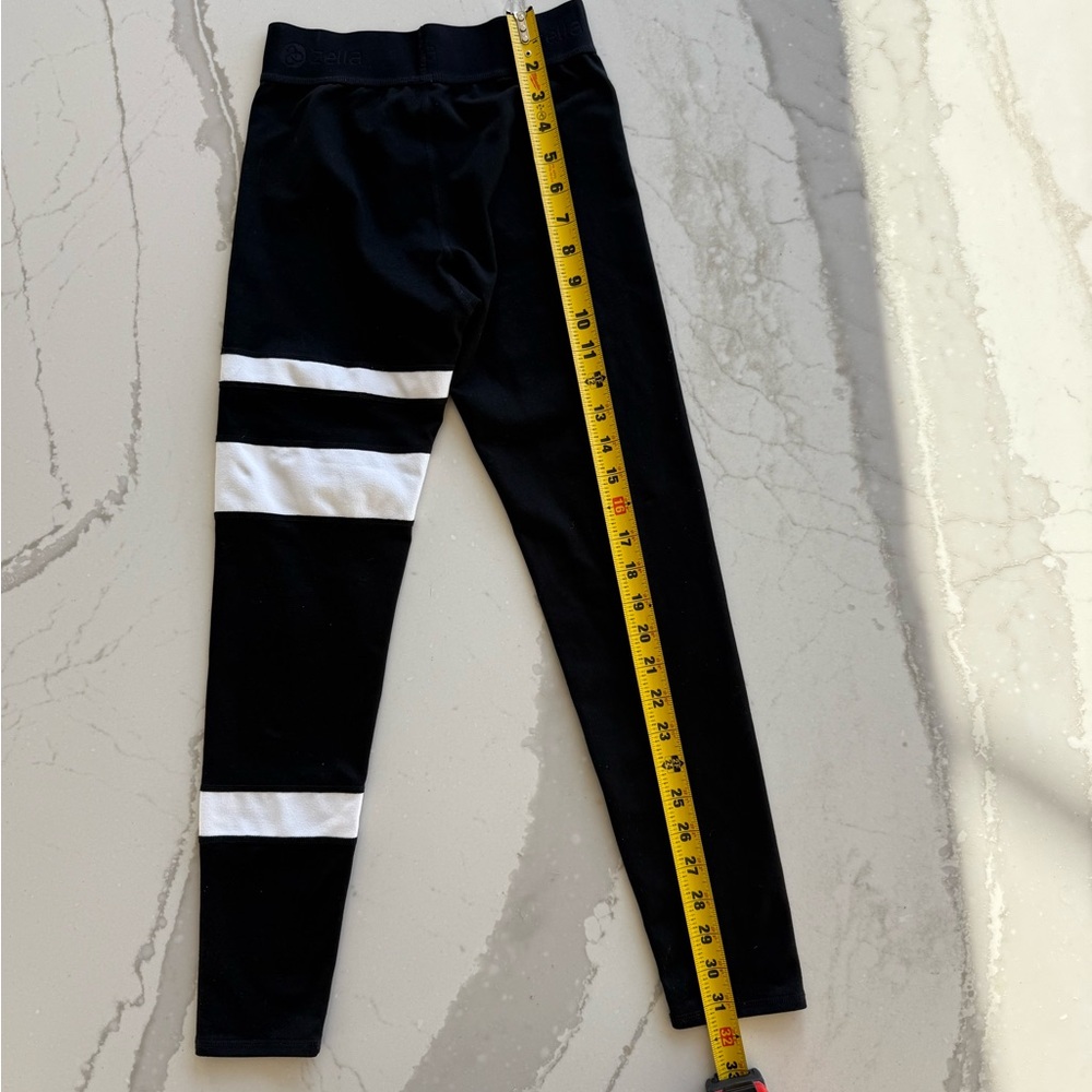Zella Kids Black and White Striped Leggings